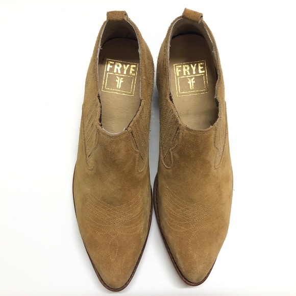 Frye Womens Boots 7.5 B Booties Leather Sand Ankle - Picture 3 of 8